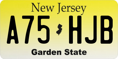 NJ license plate A75HJB