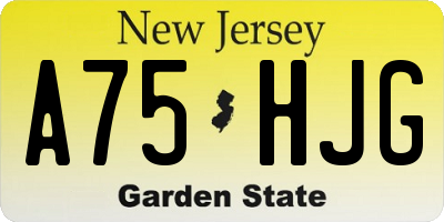 NJ license plate A75HJG