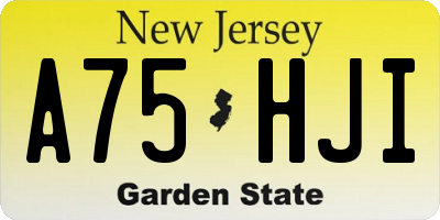 NJ license plate A75HJI