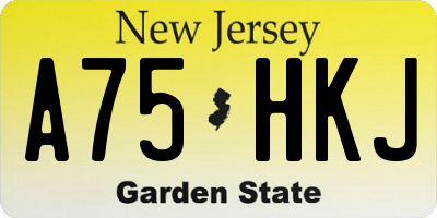 NJ license plate A75HKJ