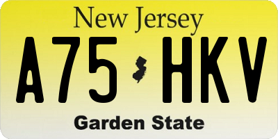 NJ license plate A75HKV