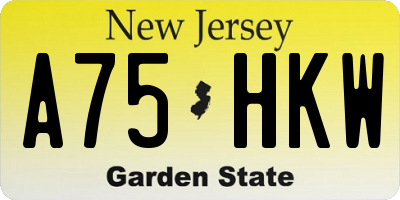 NJ license plate A75HKW