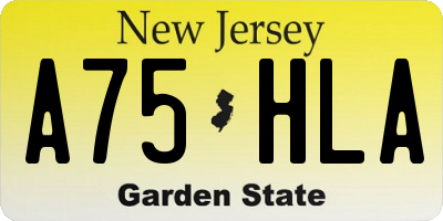 NJ license plate A75HLA