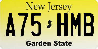 NJ license plate A75HMB