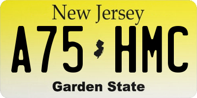 NJ license plate A75HMC