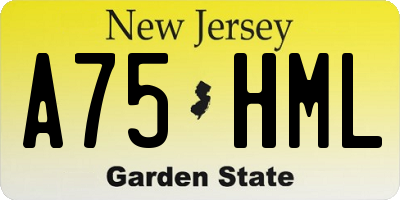 NJ license plate A75HML