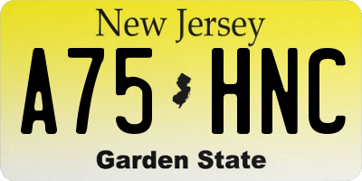 NJ license plate A75HNC