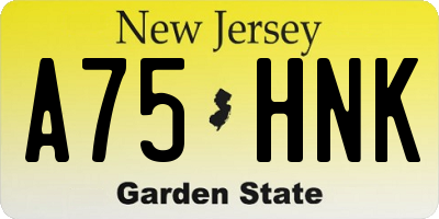 NJ license plate A75HNK