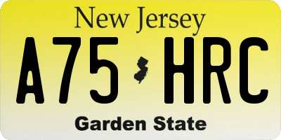 NJ license plate A75HRC
