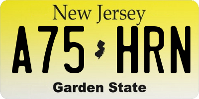 NJ license plate A75HRN