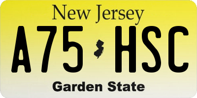 NJ license plate A75HSC