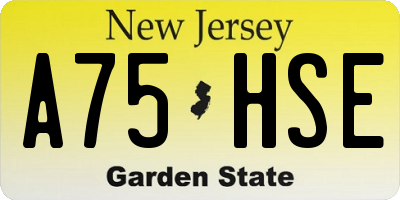 NJ license plate A75HSE