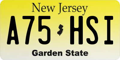 NJ license plate A75HSI