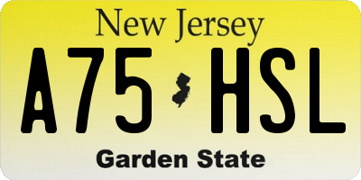 NJ license plate A75HSL
