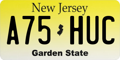 NJ license plate A75HUC