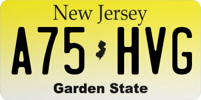 NJ license plate A75HVG