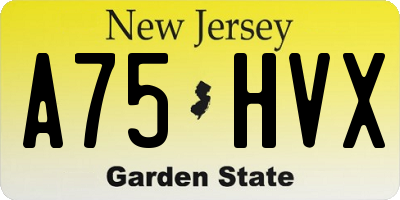 NJ license plate A75HVX