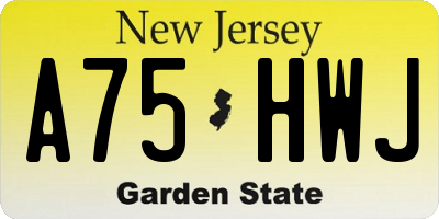 NJ license plate A75HWJ
