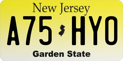 NJ license plate A75HYO