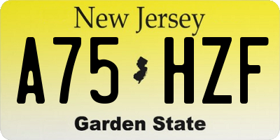 NJ license plate A75HZF
