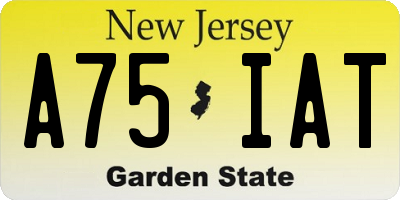 NJ license plate A75IAT