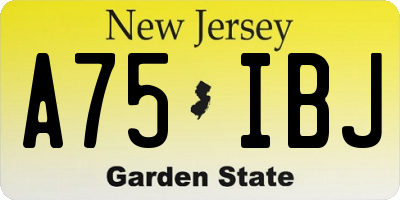 NJ license plate A75IBJ