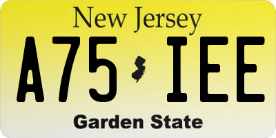 NJ license plate A75IEE