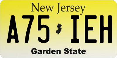 NJ license plate A75IEH
