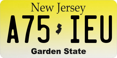 NJ license plate A75IEU