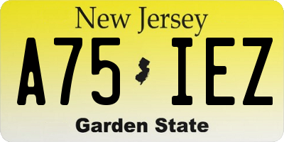 NJ license plate A75IEZ