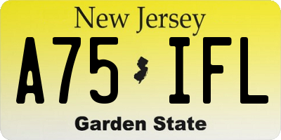 NJ license plate A75IFL
