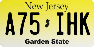 NJ license plate A75IHK