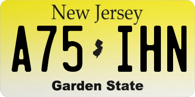 NJ license plate A75IHN