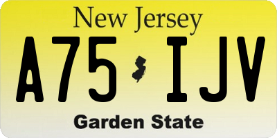 NJ license plate A75IJV