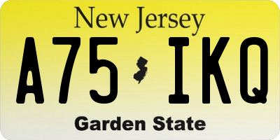 NJ license plate A75IKQ