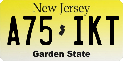 NJ license plate A75IKT