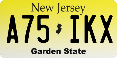 NJ license plate A75IKX