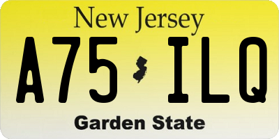 NJ license plate A75ILQ