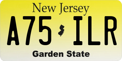 NJ license plate A75ILR