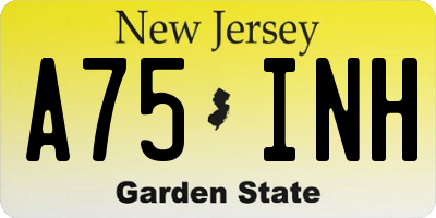 NJ license plate A75INH