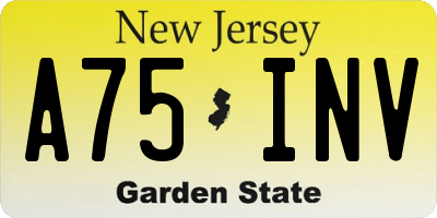 NJ license plate A75INV