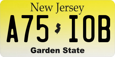 NJ license plate A75IOB