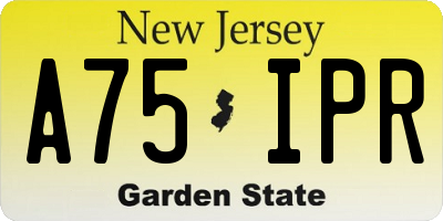 NJ license plate A75IPR