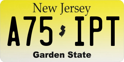 NJ license plate A75IPT