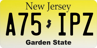 NJ license plate A75IPZ
