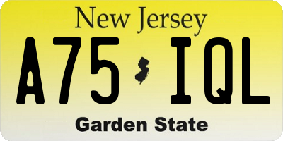 NJ license plate A75IQL