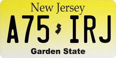 NJ license plate A75IRJ
