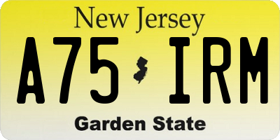 NJ license plate A75IRM