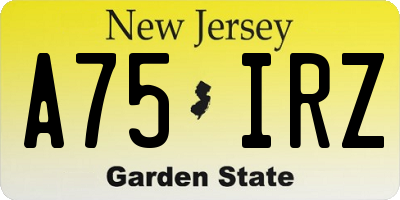 NJ license plate A75IRZ