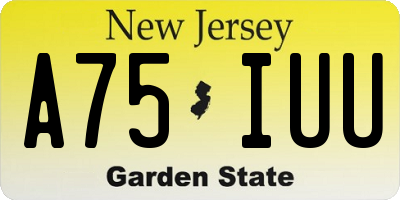 NJ license plate A75IUU